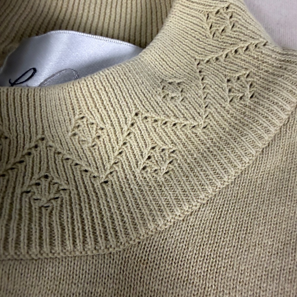 Vintage Conrad C Beige Cotton Sweater Mock Neck Size M - Picture 4 of 10